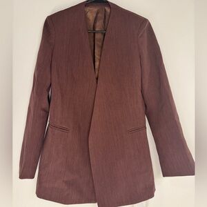Commense Dark Red Brown open blazer